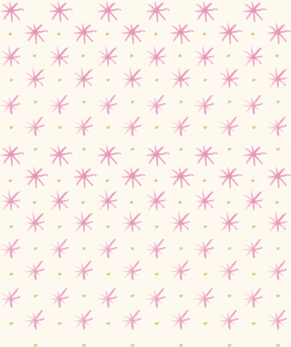 Flower Collection - Stars Rose - 44" Wide - Lewis & Irene Fabrics