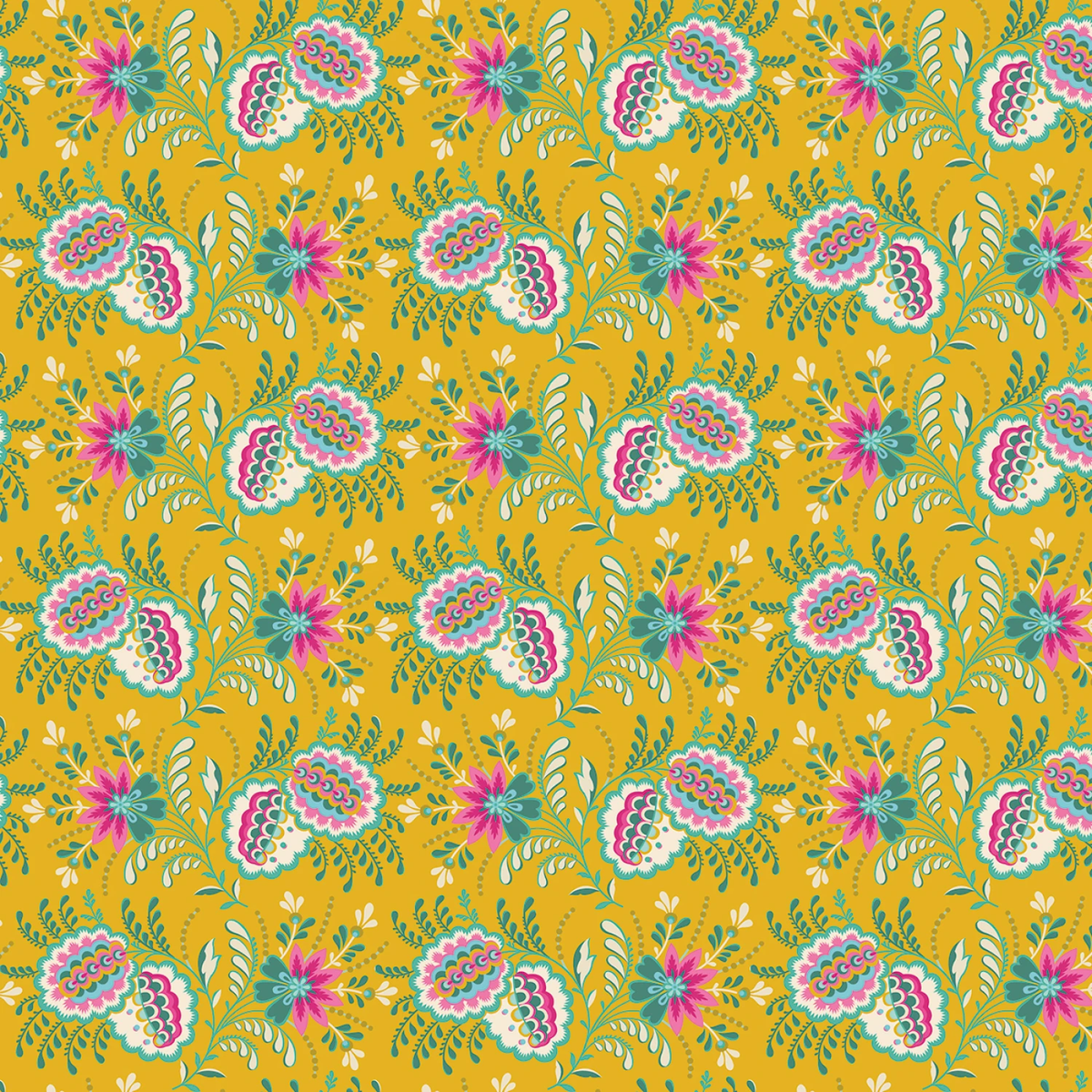Kipling Gardens - Pemberly - Mustard - 44" Wide - Riley Blake