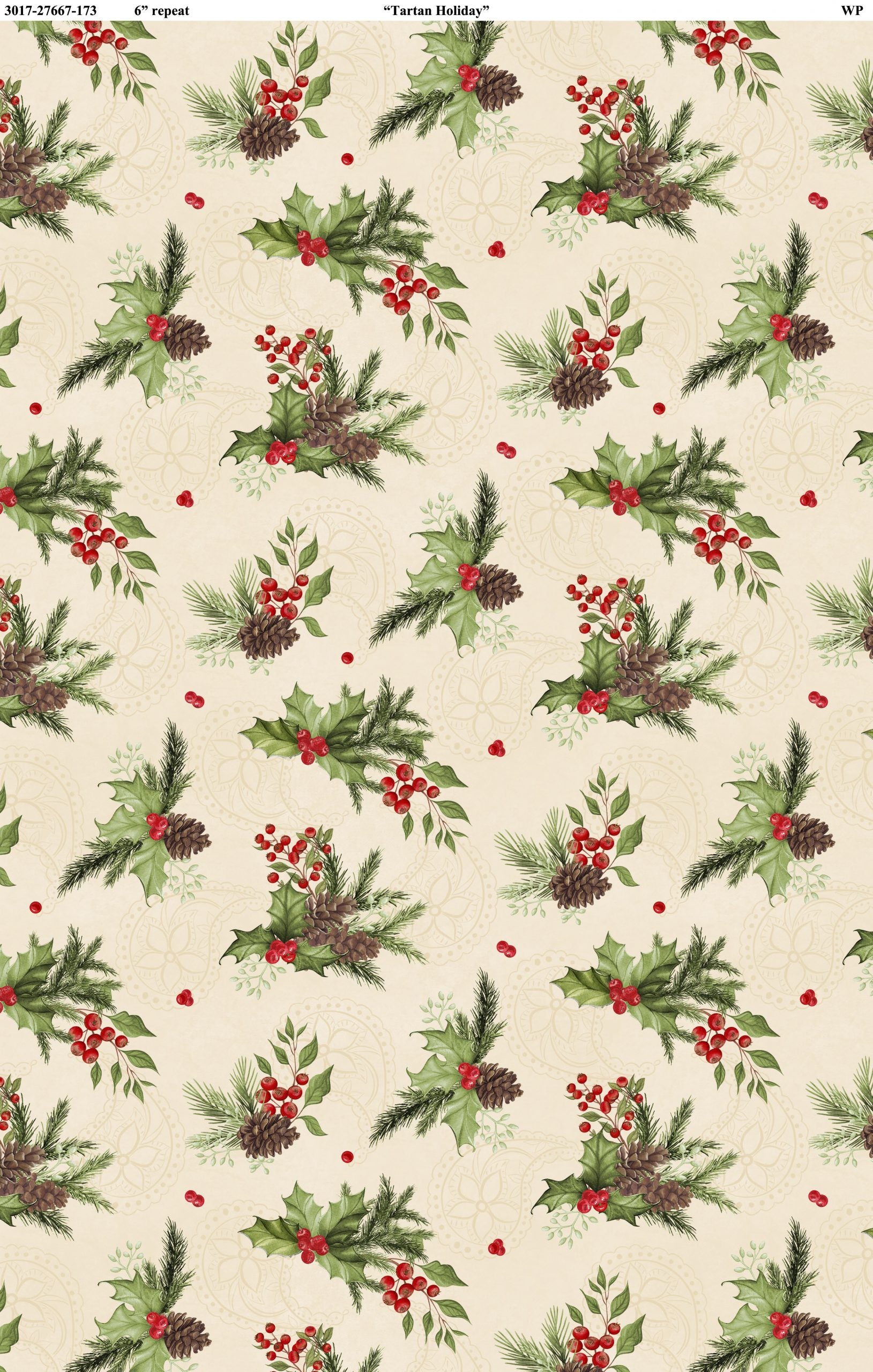 Tartan Holiday - Holly - Beige - 44" Wide - Wilmington