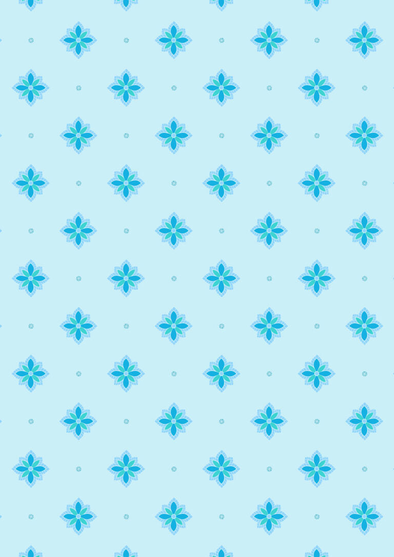 Aegean - Flower - Light Aqua - 44" Wide - Lewis & Irene
