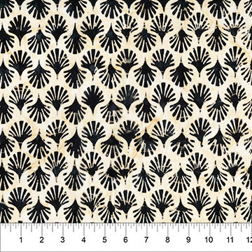 Woodblock - Fan - Soot - 44" Wide - Banyan Batiks