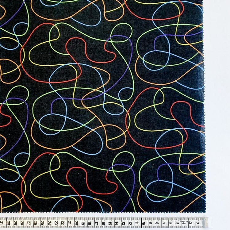 Squiggle - Black - 108-1 - 108" Wide - Gordon Fabrics