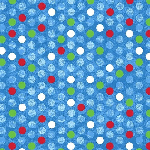 A Jolly Good Time - Large Dots Blue - 44" Wide - Studio E