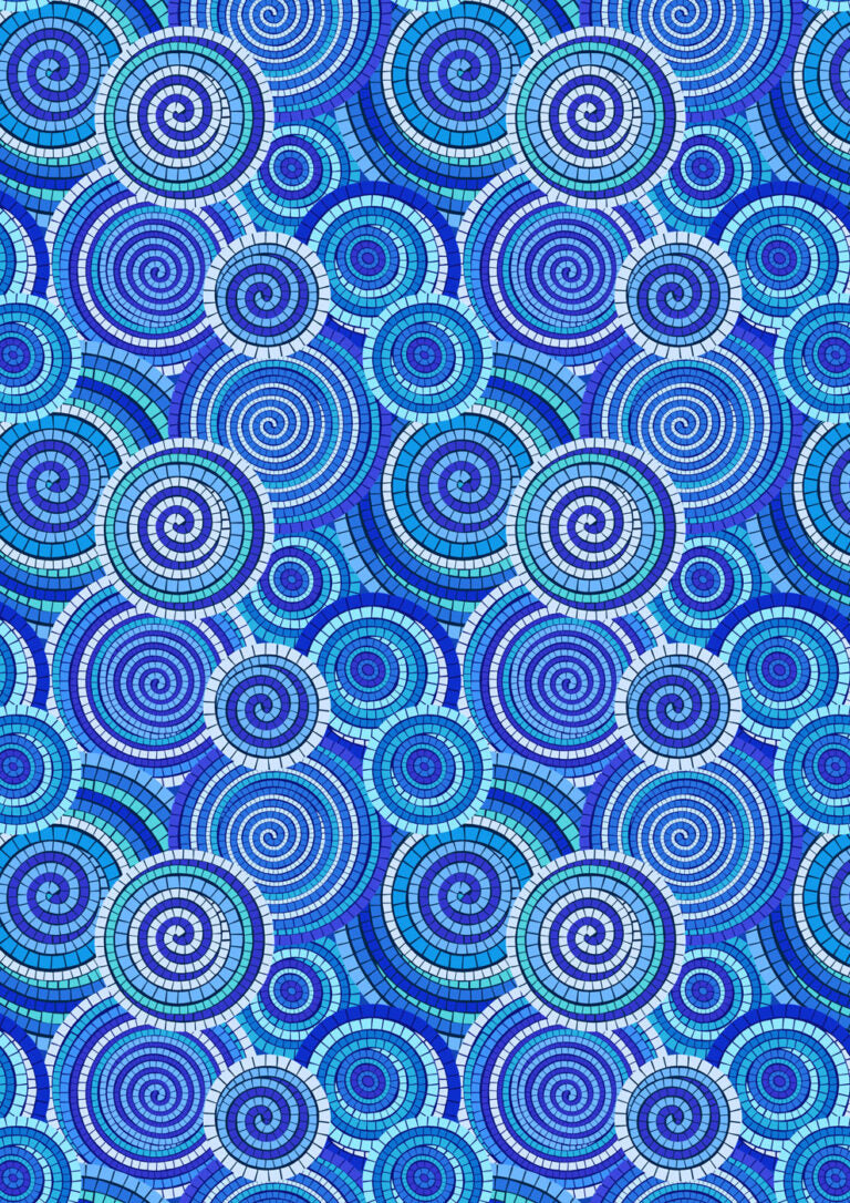 Aegean - Thalassa Swirl - Blues - 44" Wide - Lewis & Irene