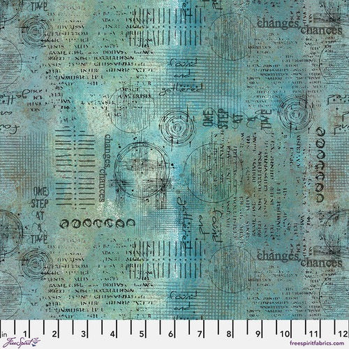 On Your Mark - Assemblage - Ocean - 44" Wide - FreeSpirit