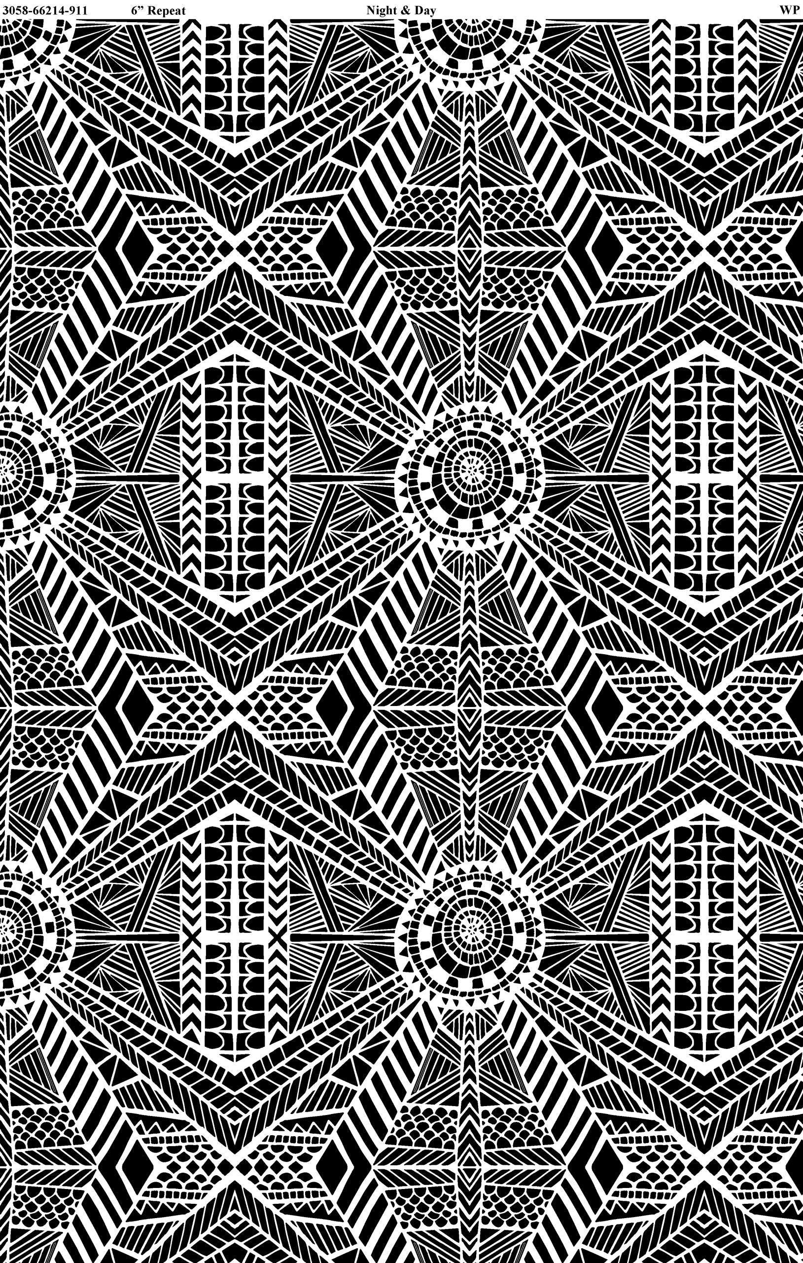 Night & Day - Diamond Grid - Black/White - 44" Wide - Wilmington