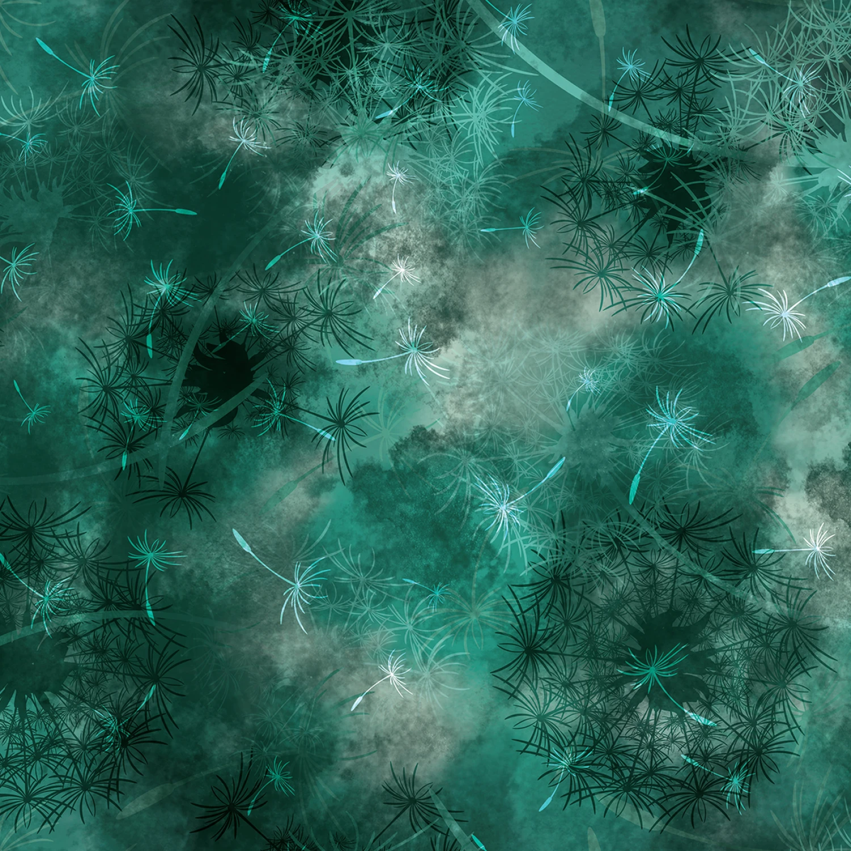 Dandelion Dreams - Emerald Green - 108" Wide -  Mook Fabrics