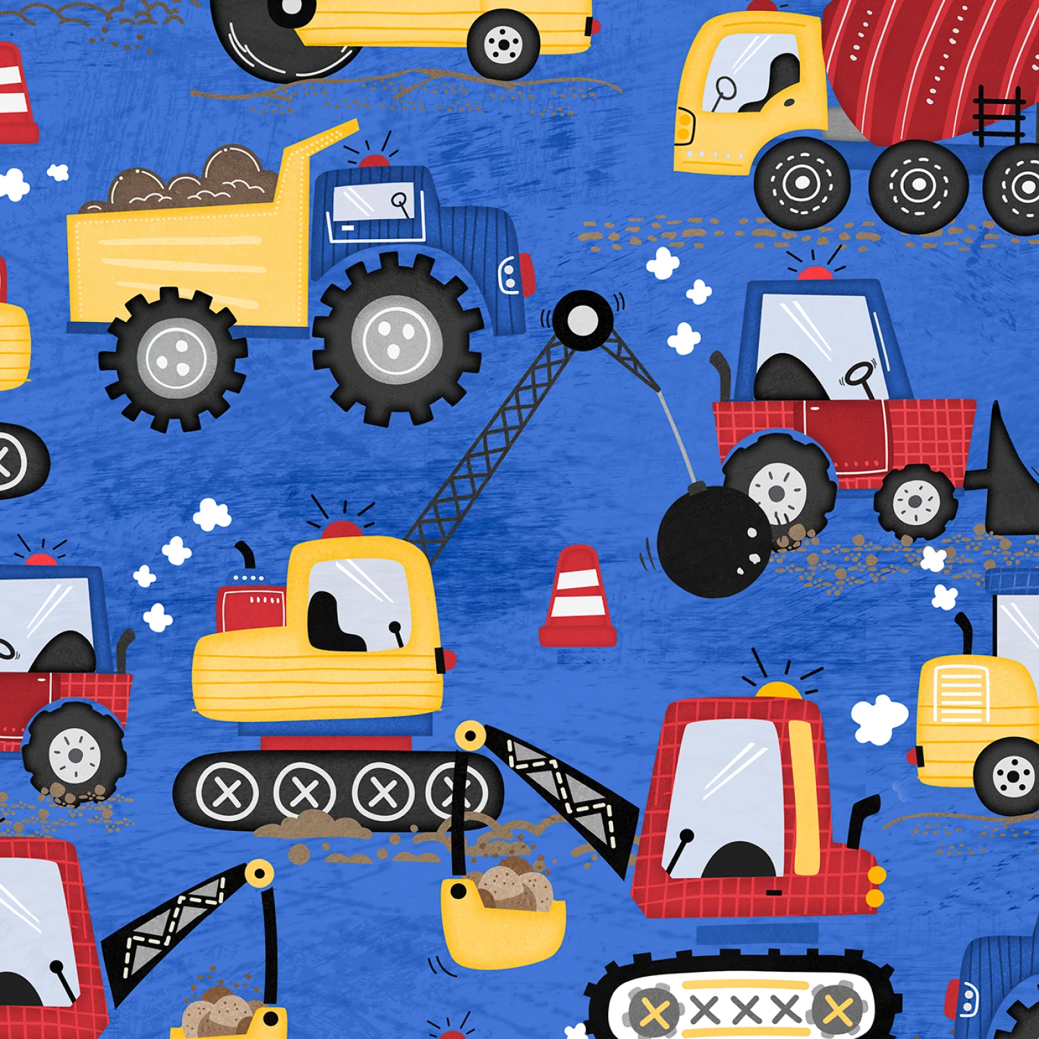 Pave The Way - Trucks All Over - Blue - 44" Wide - Wilmington
