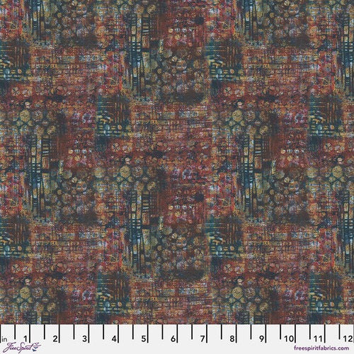 On Your Mark - Contours - Wine - 44" Wide - FreeSpirit