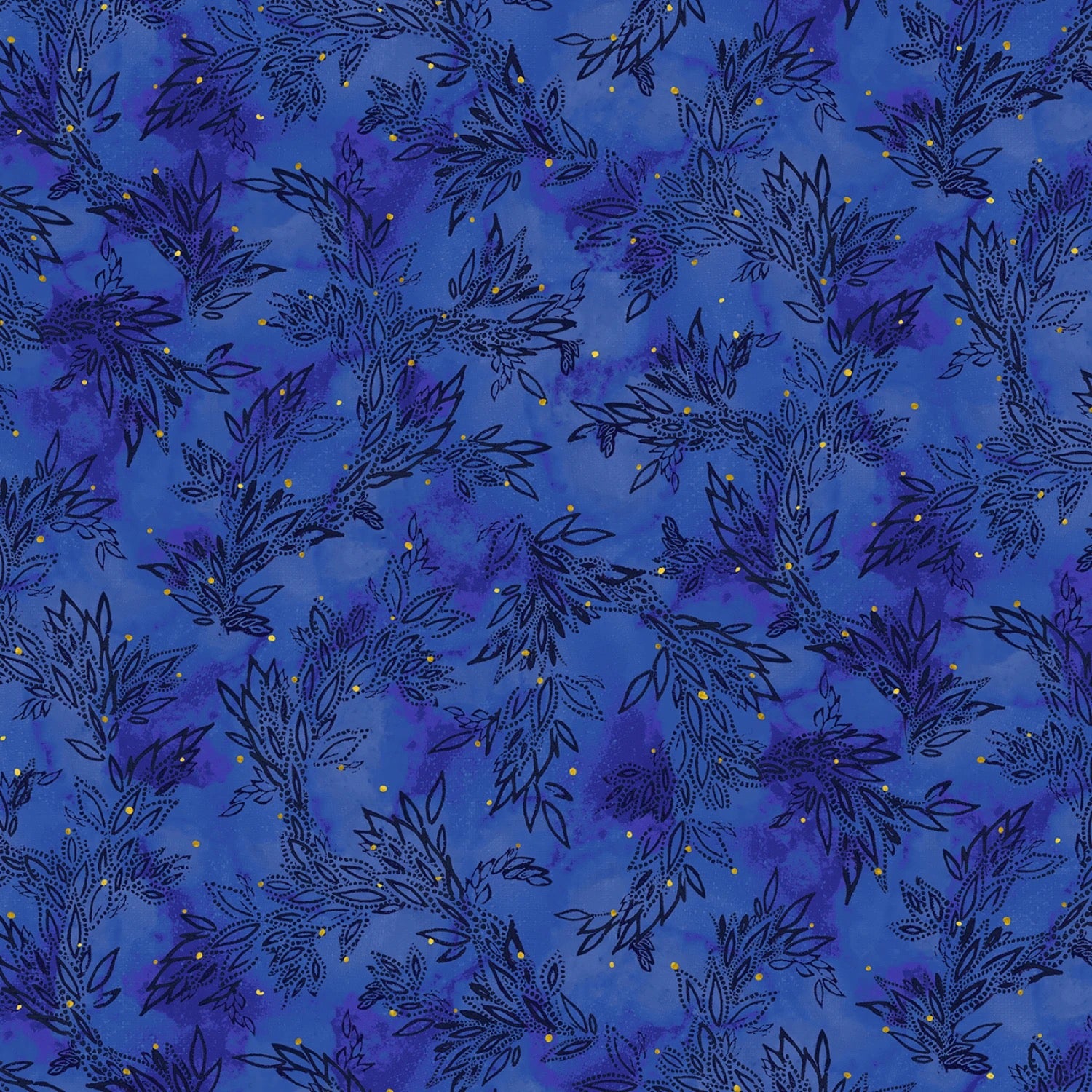 Painted Sea - Leafy Sea Trails - PSEA5946-DB- 44" Wide - P & B Textiles