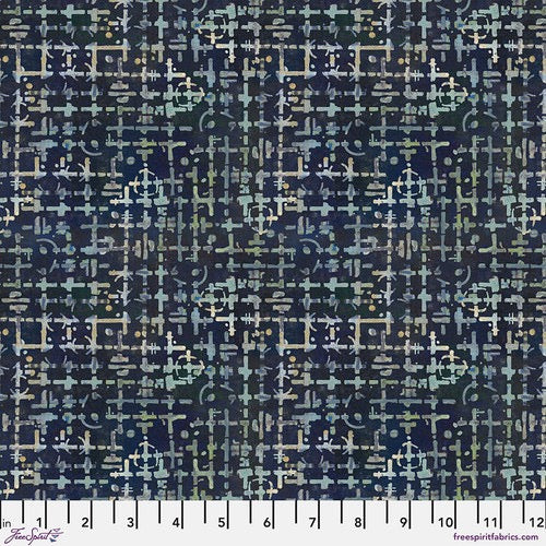 On Your Mark - Maze - Indigo - 44" Wide - FreeSpirit