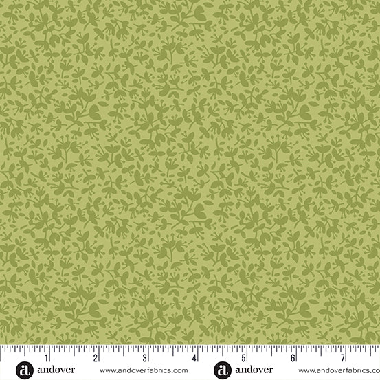 Flower Box - Honeysuckle Leaf Green - 44" Wide - Andover Fabrics
