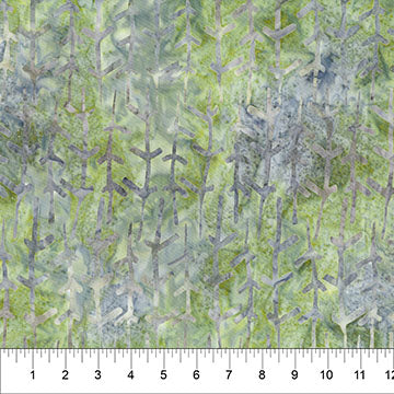 Woodblock - Twig Row - Smoke - 44" Wide - Banyan Batiks