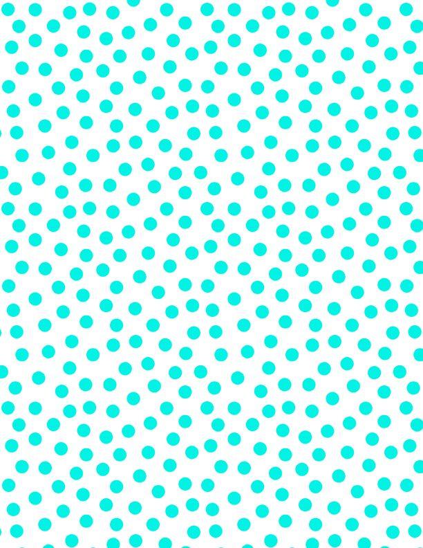 On the Dot - White/Teal - 44" Wide - Wilmington - Kawartha Quilting and Sewing LTD.