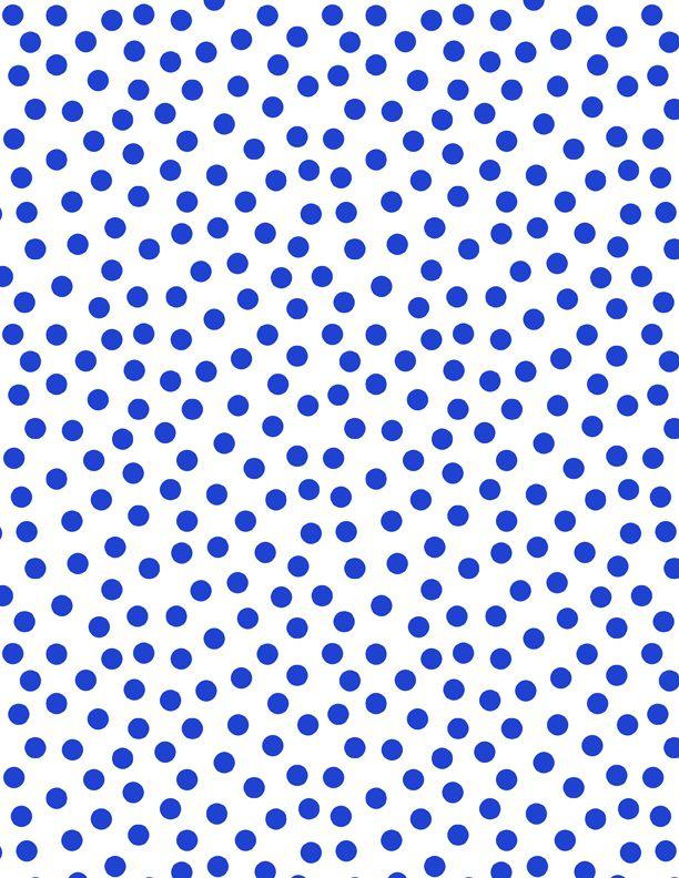On the Dot - White/Blue - 44" Wide - Wilmington - Kawartha Quilting and Sewing LTD.