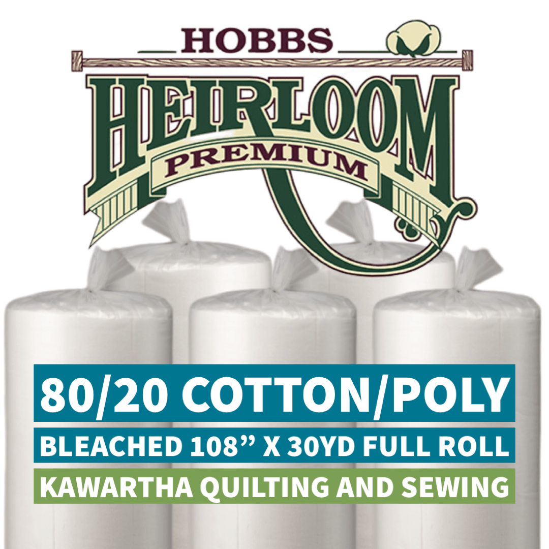 Preorder - Hobbs Heirloom® Premium 80/20 Bleached Cotton/Poly Blend - 108" x 30yds. Roll - (February Availability) - Kawartha Quilting and Sewing LTD.