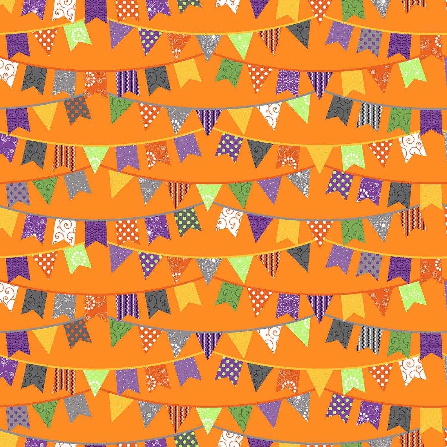 Halloween Flags - Orange - 44" Wide - Kimberbell - Kawartha Quilting and Sewing LTD.