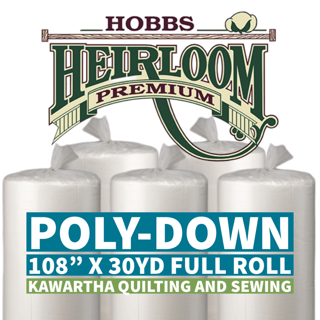 Preorder - Hobbs Poly-Down Premium Polyester Batting - 108" x 30yds. Roll - (February Availability) - Kawartha Quilting and Sewing LTD.