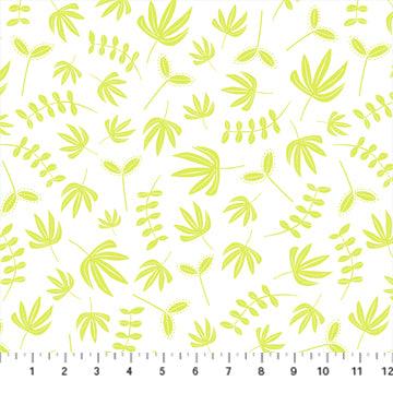 Hand Stitched - Plants Chartreuse - 44" Wide - Northcott - Kawartha Quilting and Sewing LTD.