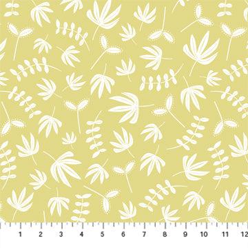 Hand Stitched - Plants Yellow - 44" Wide - Northcott - Kawartha Quilting and Sewing LTD.