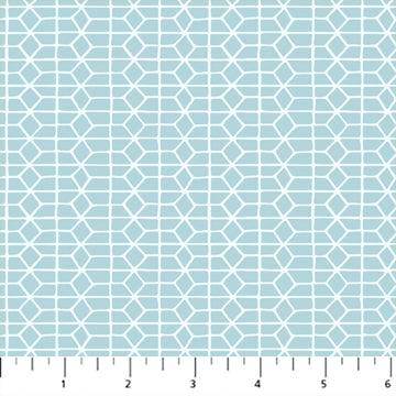 Hand Stitched - Hexies Blue - 44" Wide - Northcott - Kawartha Quilting and Sewing LTD.