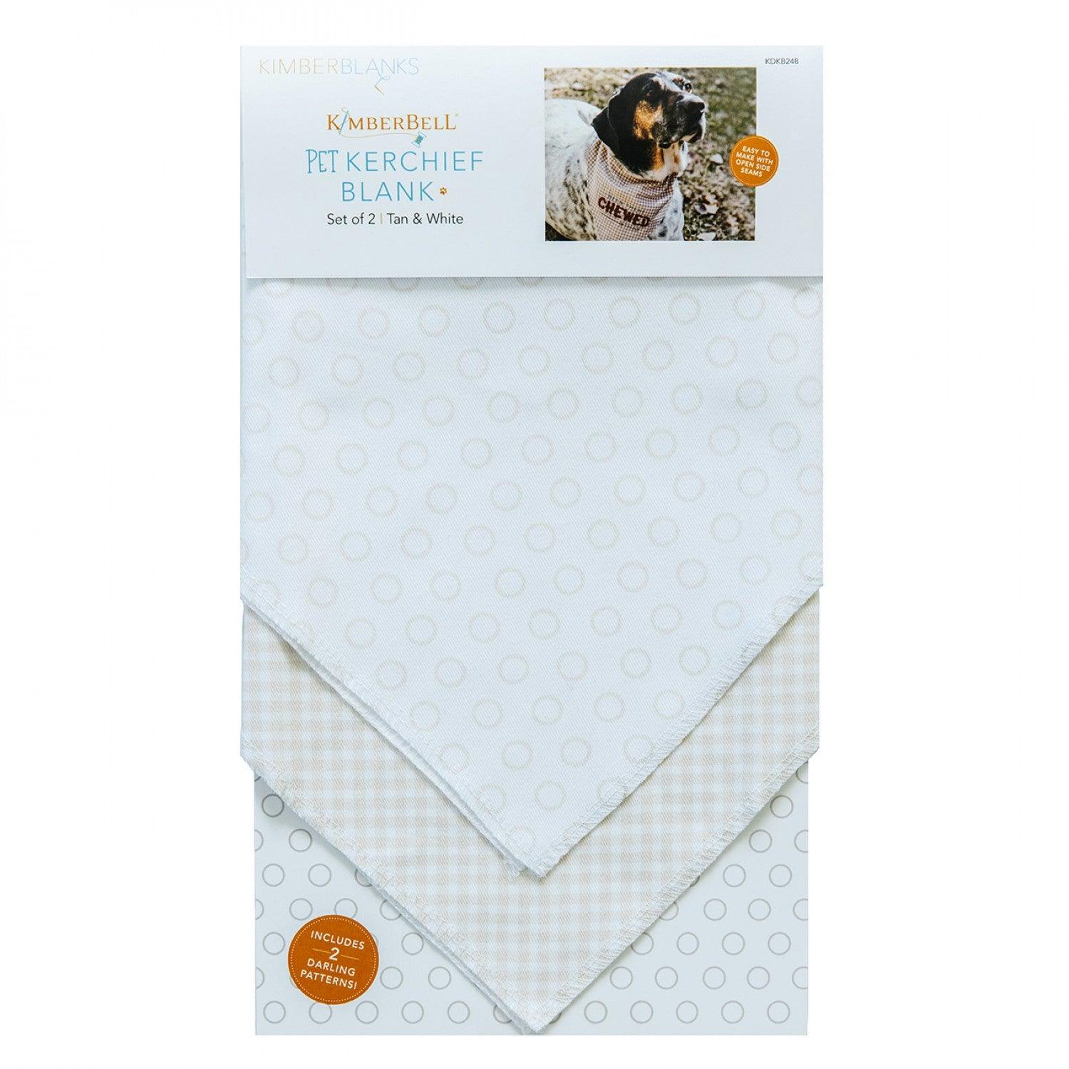 Pet Kerchief - Tan & White - Blank - Package of 2- Kimberbell - Kawartha Quilting and Sewing LTD.