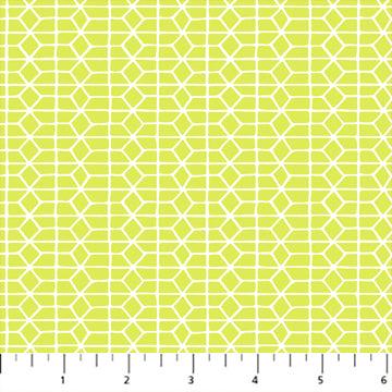 Hand Stitched - Hexies Chartreuse - 44" Wide - Northcott - Kawartha Quilting and Sewing LTD.