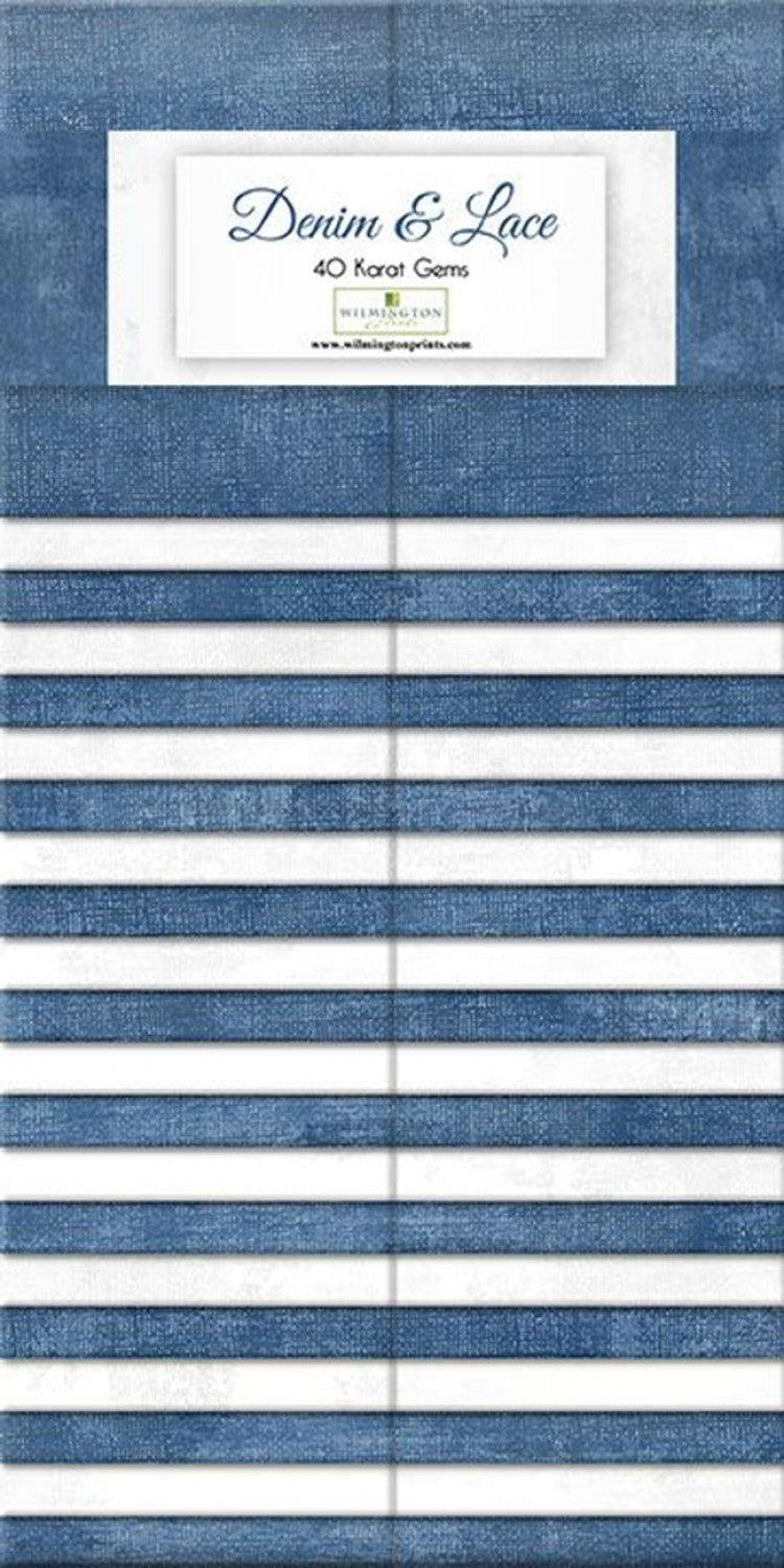 Denim and Lace - 2 1/2" Strips - Pack of 40 - Wilmington - Kawartha Quilting and Sewing LTD.