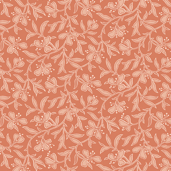 Fleur Nouveau - Vine Orange - 44" Wide - Andover Fabrics
