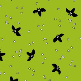 Hocus Pocus - Bats Chartreuse - 44" Wide - Andover Fabrics