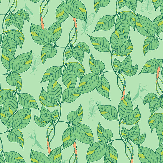 Moonlit Garden - Leafy Mint - 44" Wide - Andover Fabrics