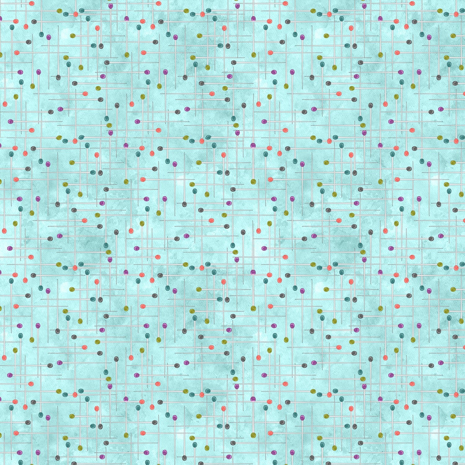 Sew Be It - Teal Pins - 44" Wide - Wilmington