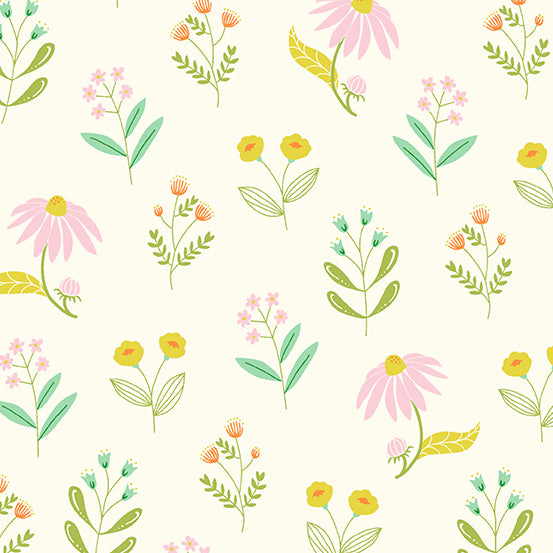 Moonlit Garden - Wild Blooms Creamy Warm - 44" Wide - Andover Fabrics