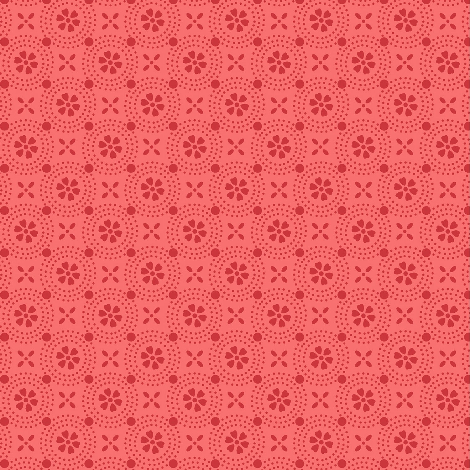 Dotted Circles - Peachy Pink - 44" Wide - Kimberbell Basics
