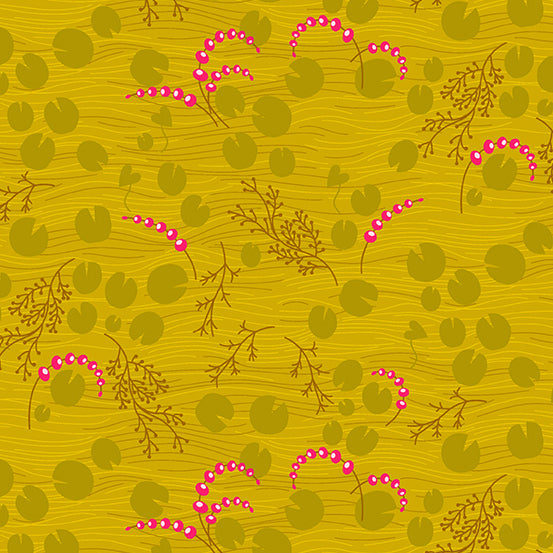 Thicket by Allison Glass - Pond Chartreuse - 44" Wide - Andover Fabrics