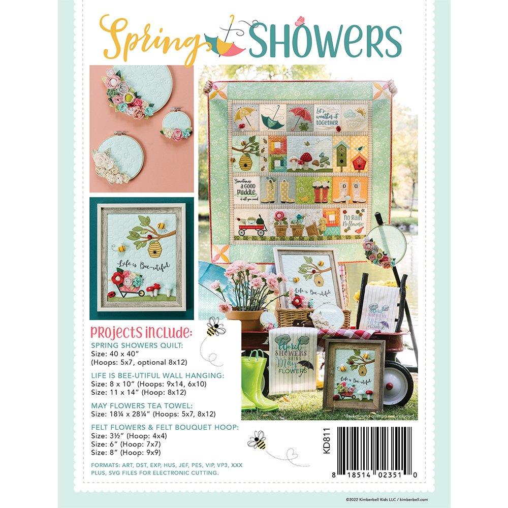 Spring Showers Quilt - Machine Embroidery CD - Kimberbell - Kawartha Quilting and Sewing LTD.