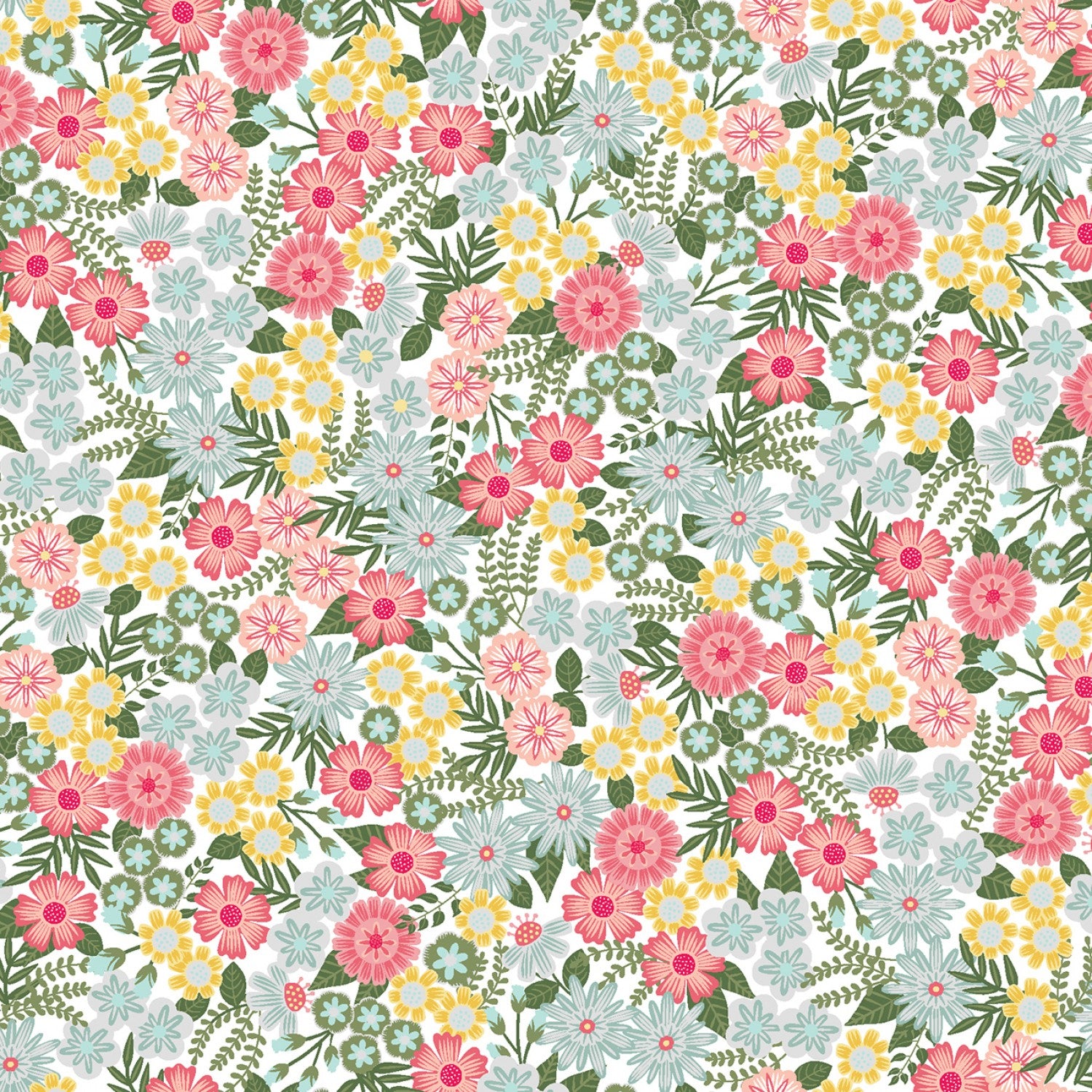 Vintage Flora - Grey Ground Cover Floral - 44" Wide - Maywood Studio