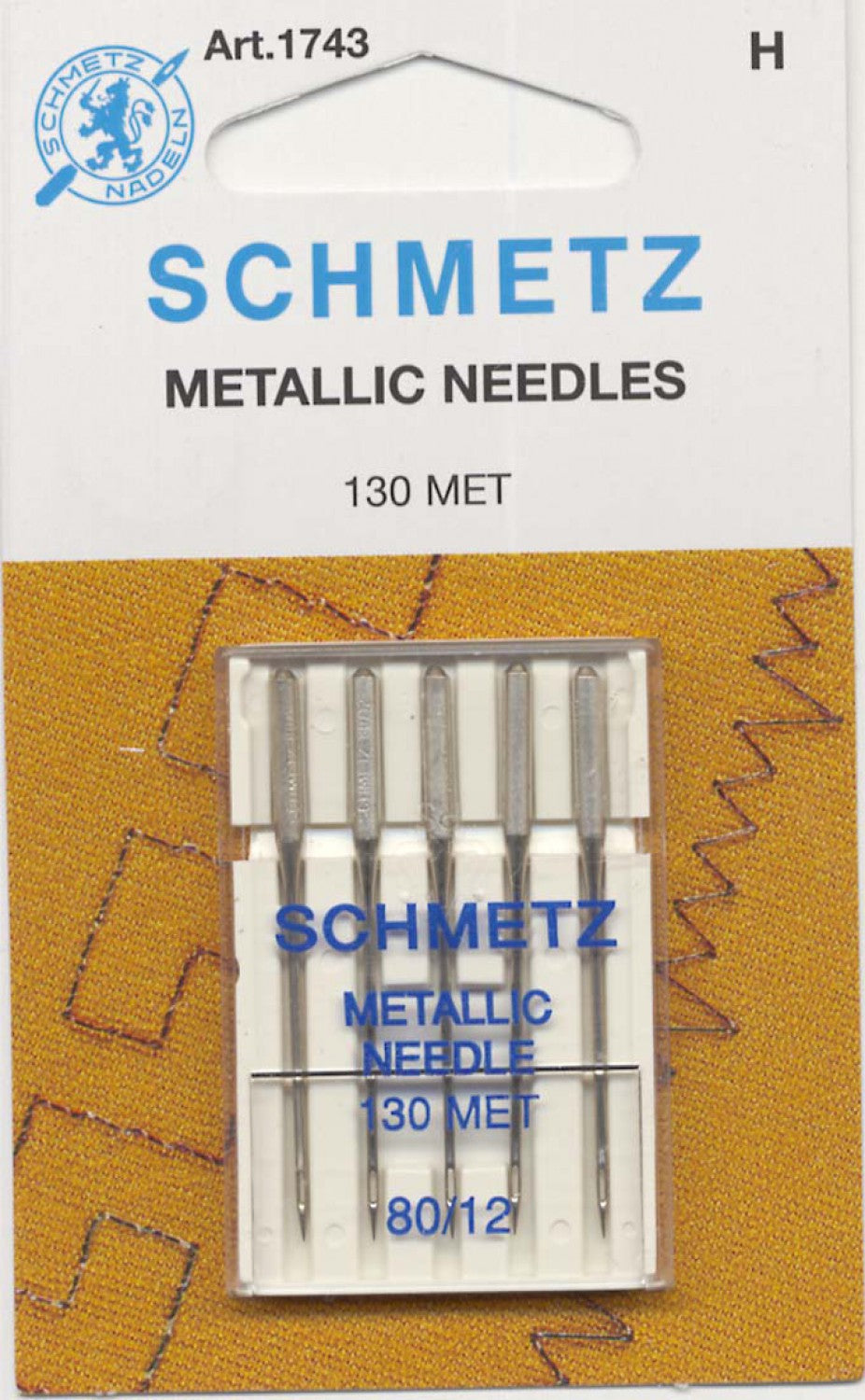 Schmetz Metallic Needle - Size 80/12 - 1 Package of 5 Needles