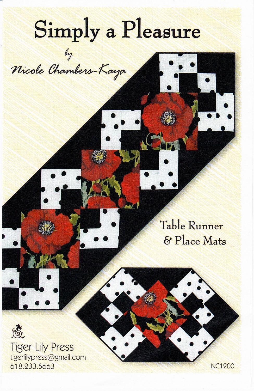 Simply a Pleasure - Runner Pattern - Tiger Lily Press - Kawartha Quilting and Sewing LTD.