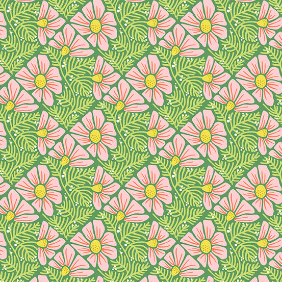Moonlit Garden - Pressed Flowers Pink - 44" Wide - Andover Fabrics