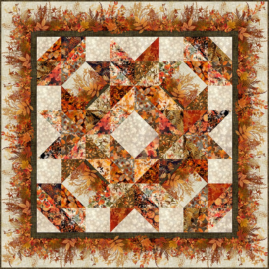 Reflections of Autumn - Wreath Wall Hanging Pattern - 66.5" x 66.5" - In The Beginning
