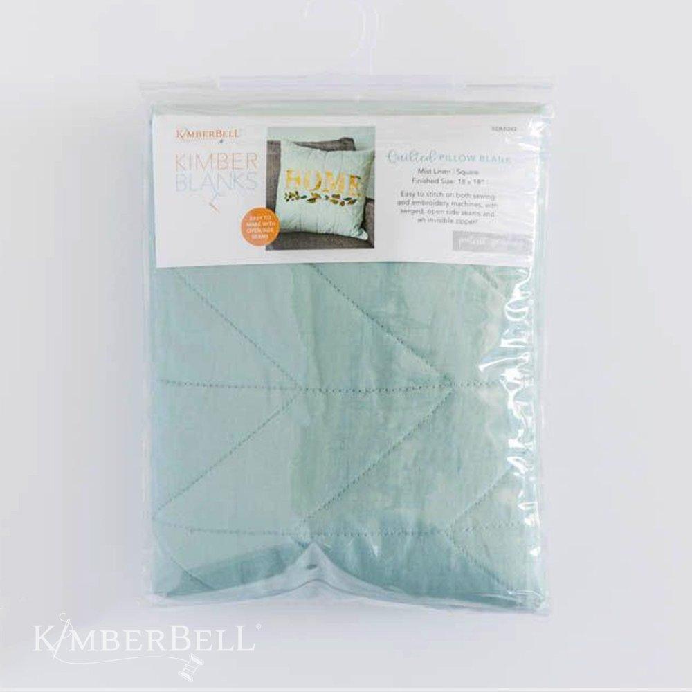 Quilted Pillow Cover Blank - Mist Linen - Herringbone Quilting - 18" x 18"- Kimberbell - Kawartha Quilting and Sewing LTD.