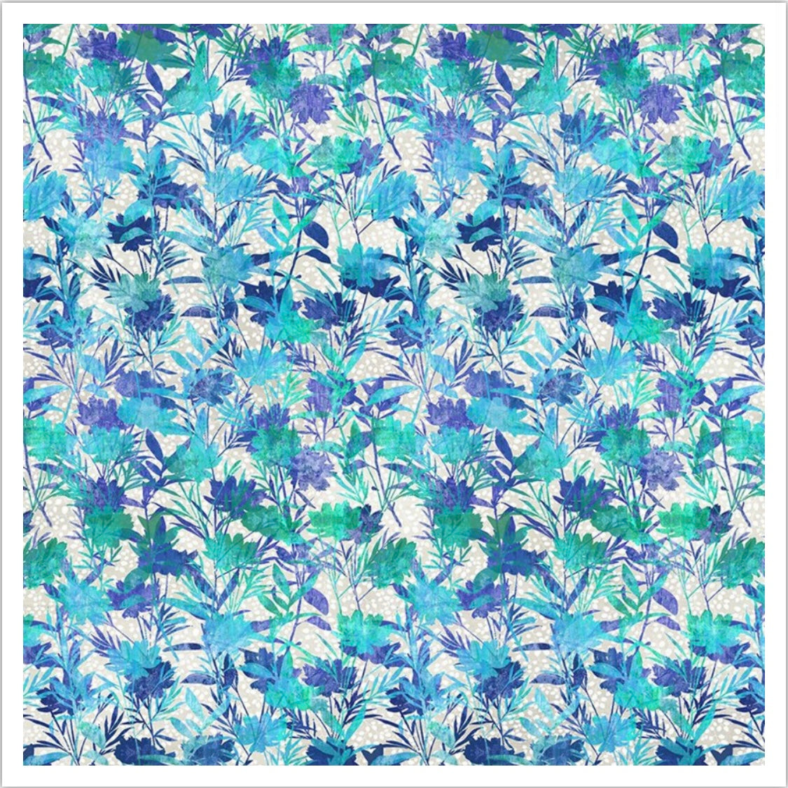 Halcyon - Blue Leaves - 44" Wide - In The Beginning
