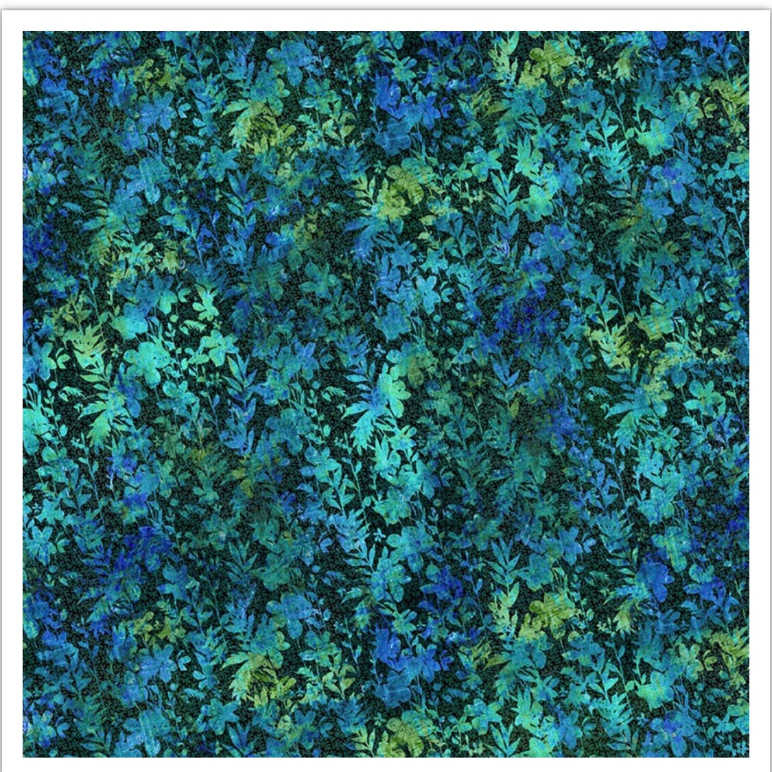 Halcyon - Blue Green Leaves - 44" Wide - In The Beginning