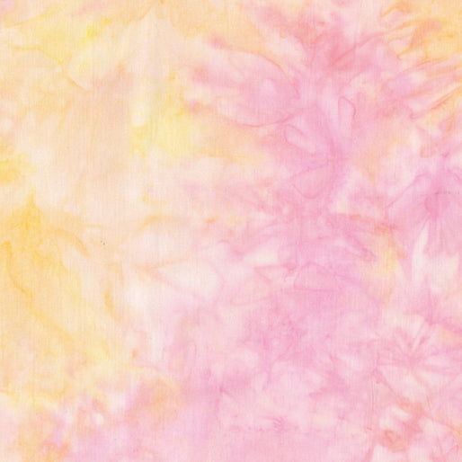 Bali Sweet Sorbet - Multi Puffs Pink/Yellow Batik - 108" Wide - Benartex