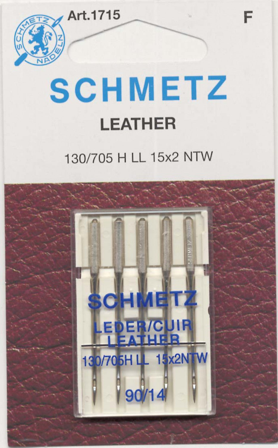 Schmetz Leather Needle - 90/14 - 1 Package of 5 Needles