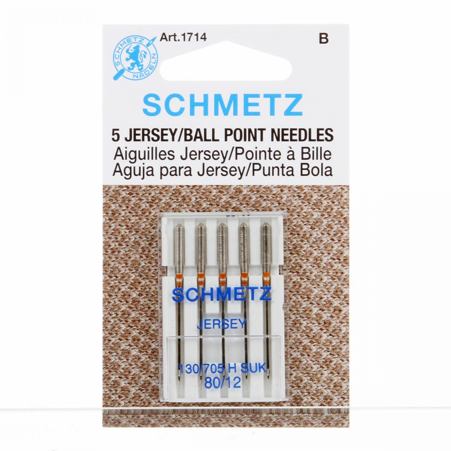 Schmetz Jersey Ballpoint Needle - 80/12 - 1 Package of 5 Needles