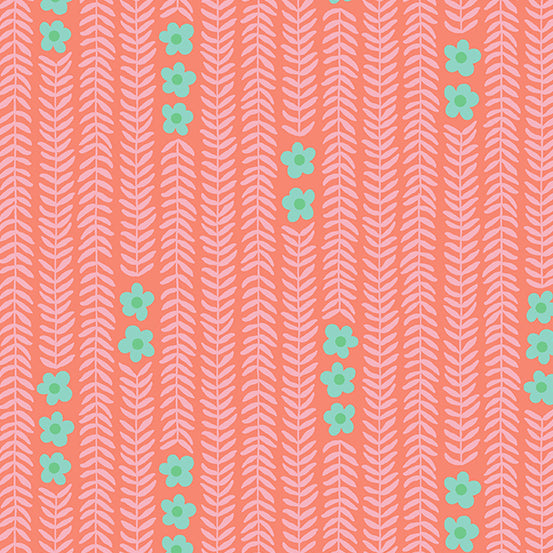 Moonlit Garden - Garland Coral - 44" Wide - Andover Fabrics