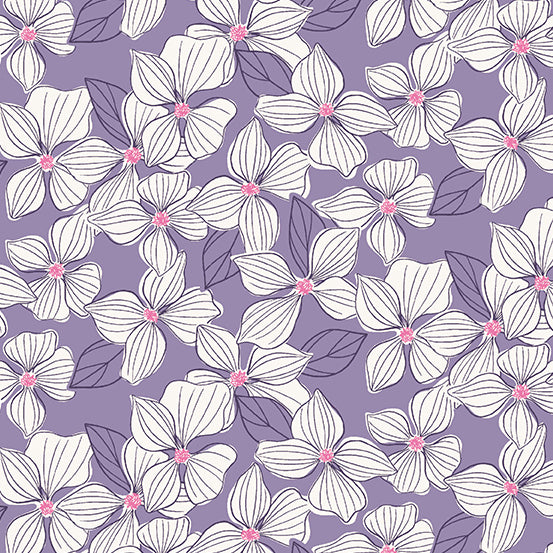 Wandering - Daydream Blossom Lilac  - 44" Wide - Andover Fabrics