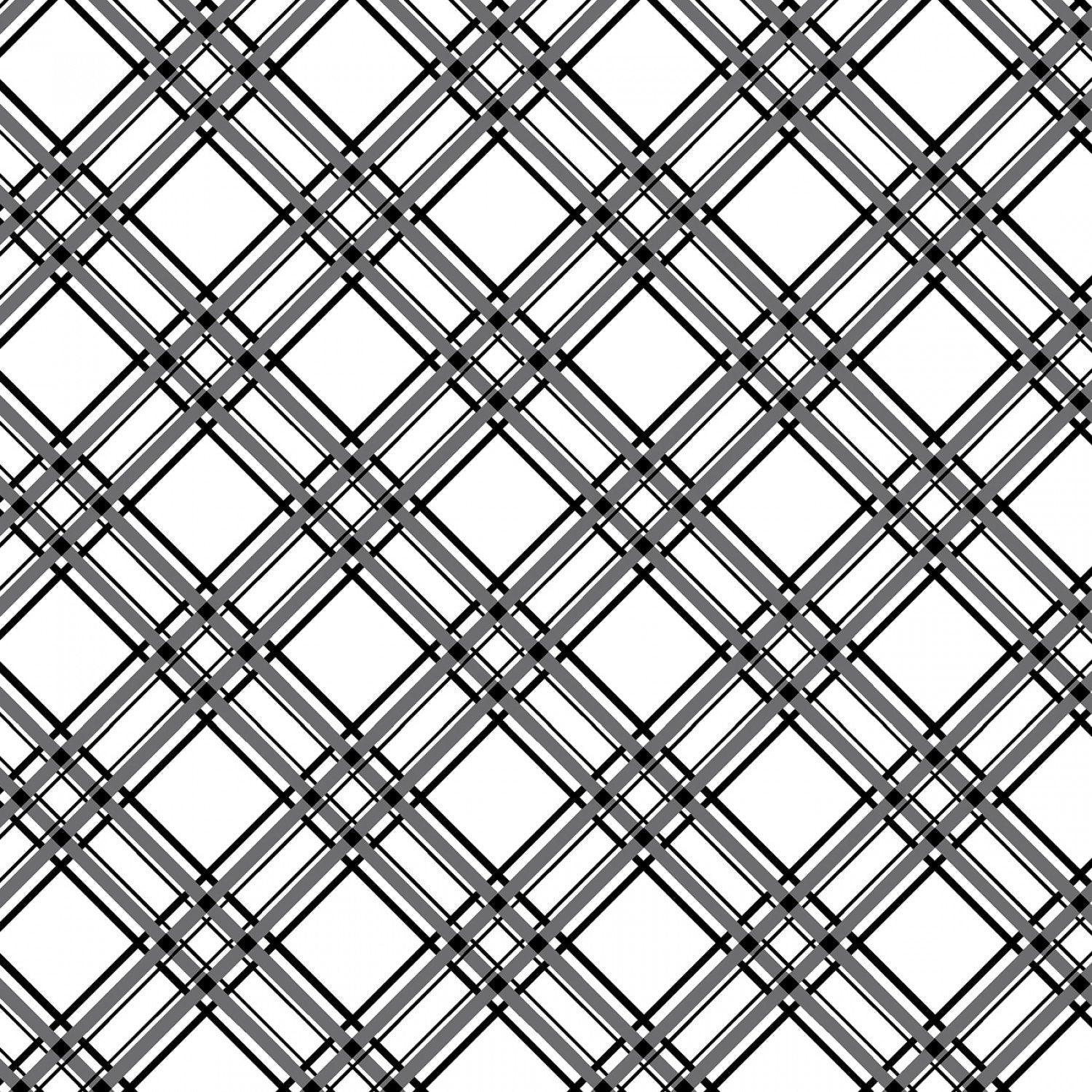 Diagonal Plaid - Black - 44" Wide - Kimberbell Basics - Kawartha Quilting and Sewing LTD.